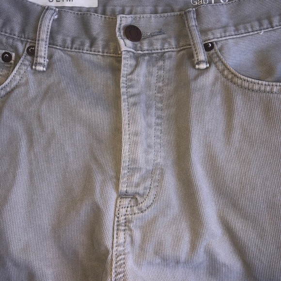 Vintage Gap 1969 Jeans Mens 33x32 Slim Fit Dolphin Grey Ribbed  100% Cotton - Picture 2 of 10